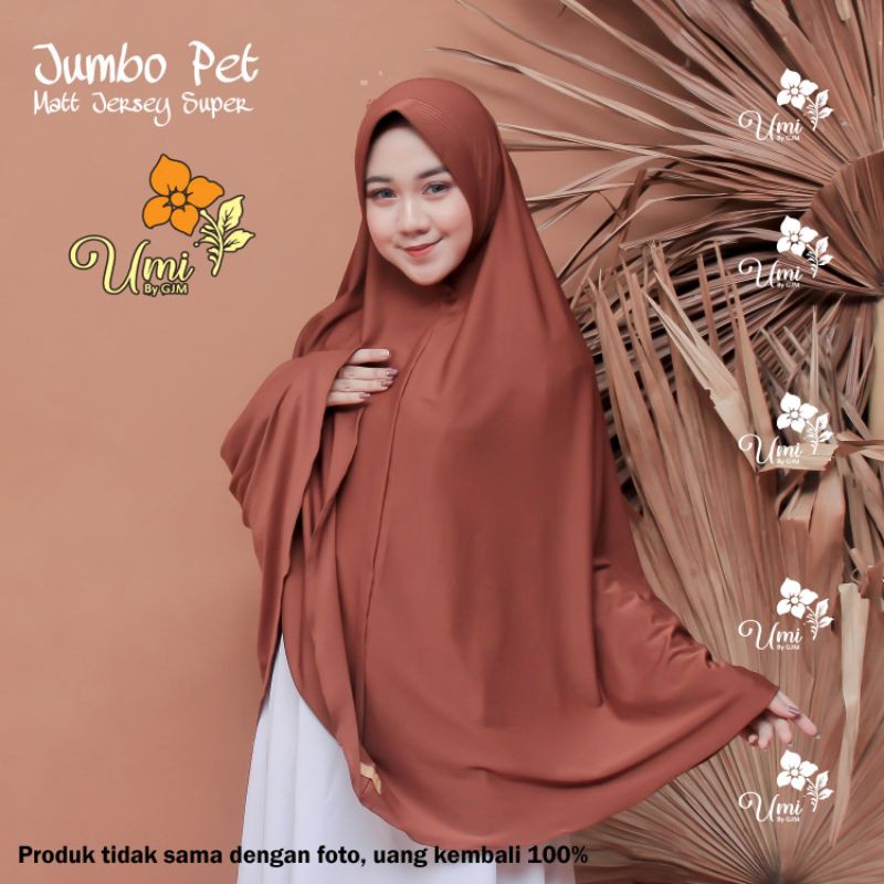 Termurah [COD] Jilbab SUPER JUMBO PET POLOS Jilbab Instan Jersey Hijab Original GJM