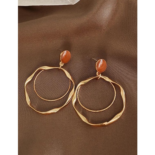 LRC Anting Tusuk Fashion Alloy Geometric Stud V5712X