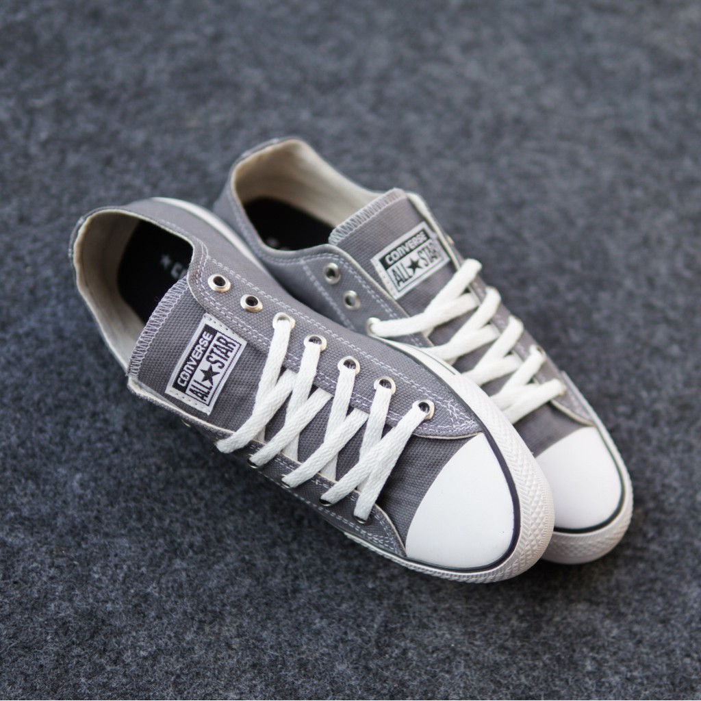 PROMO ! Sepatu Pria/Wanita Converse Allstar Pendek Abu Kasual Sneakers Bertali /Sekolah/Kuliah/Murah