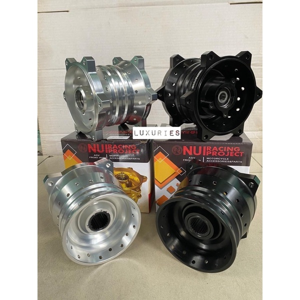 TROMOL NUI ADV DOUBLE DISC DEPAN BELAKANG + BEARING BAHAN FULL CNC ORIGINAL NUI RACING PROJECT