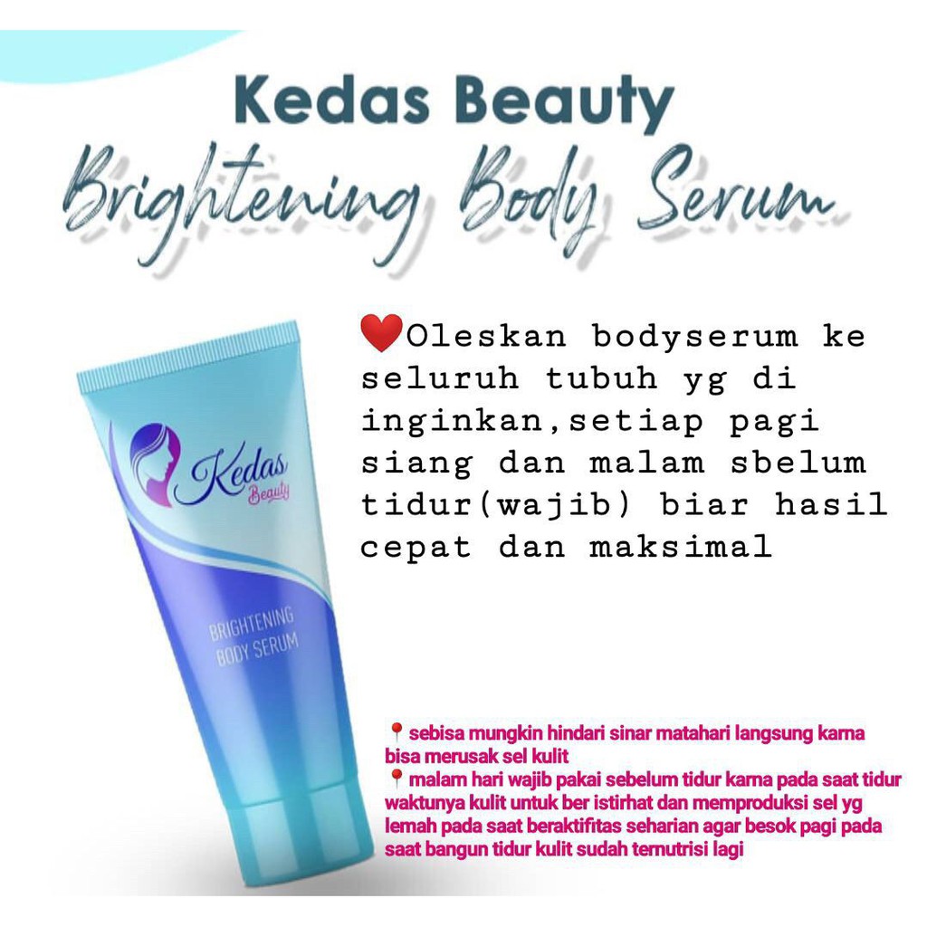 COD kedas beauty 100 % original brightening body serum pemutih badan BPOM kedas Body serum halall-2