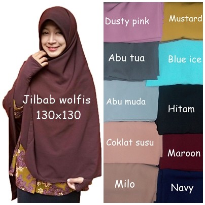 Jilbab segiempat Wolfis 130x130 Shopee Indonesia