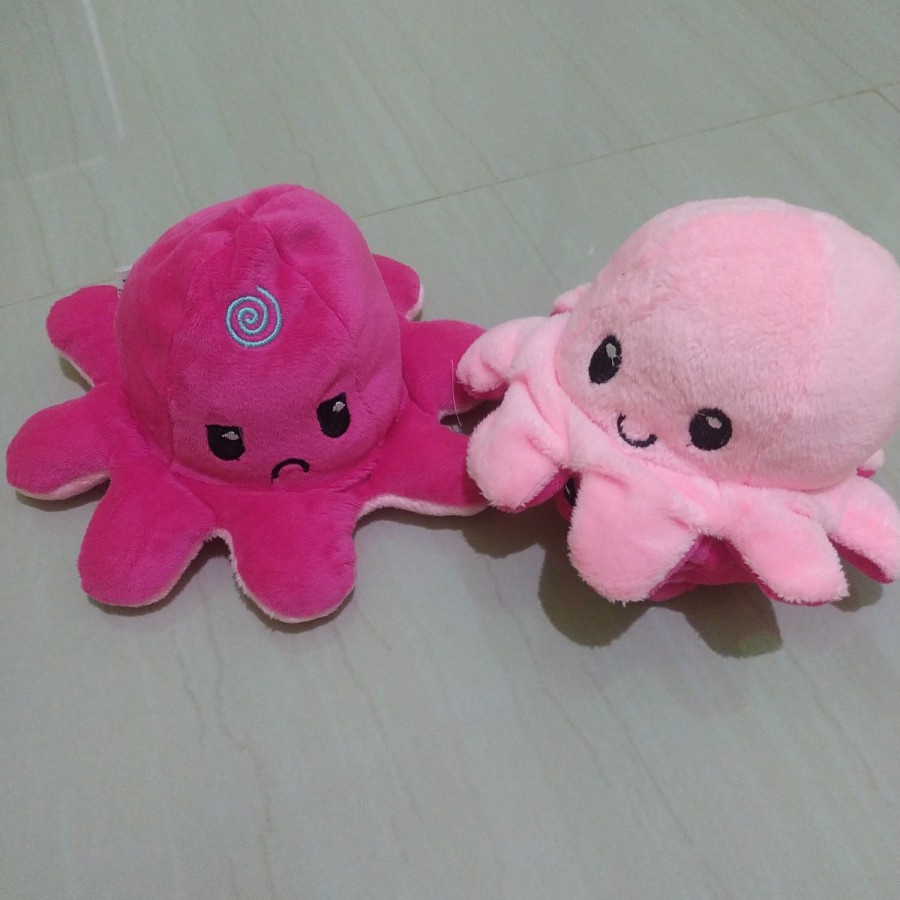 boneka gurita tiktok, cumi-cumi, ubur ubur bolak balik