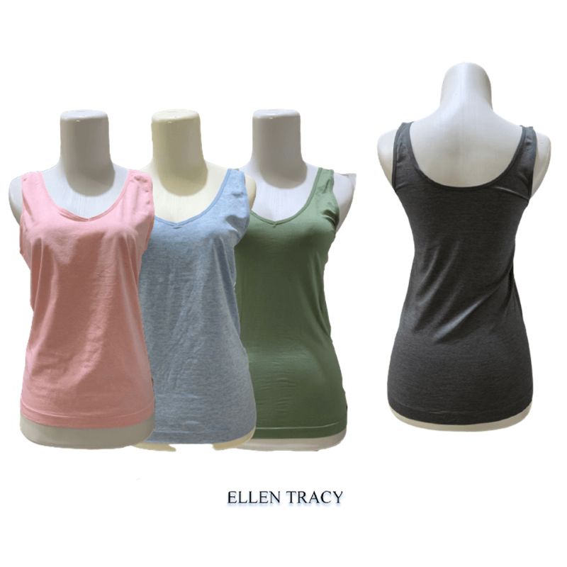 TankTop yoga wanita TankTop sport cewek kaos olah raga wanita Ellen Tracy bahan kain premium