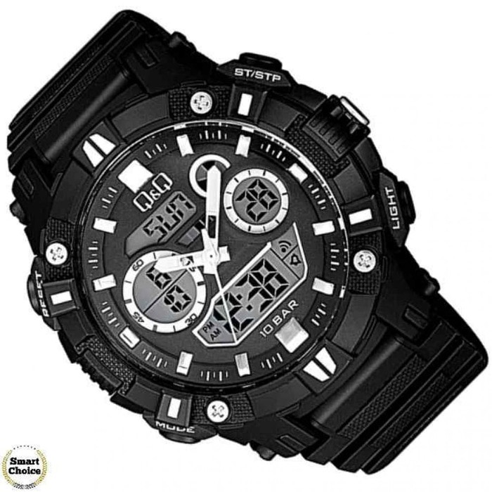 Q&Q QnQ QQ Analog Digital Jam Tangan Pria Hitam GW88J001Y Original