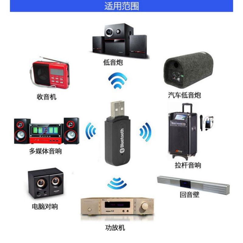 USB BLUETOOTH RECEIVER JACK AUDIO KABEL 3.5MM BLUETOOTH CAR MOBIL