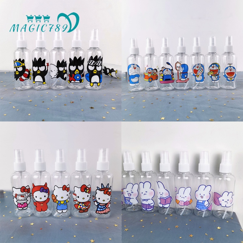 Magic789 100ML Portable Kitty Doraemon Spray Bottle Cartoon XO Rabbit Travel Size Bottles for Cosmetic