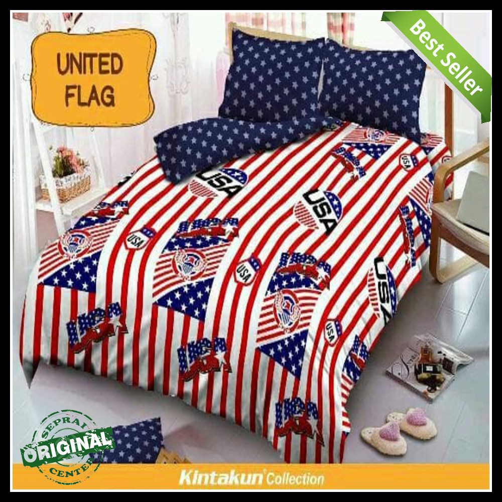KINTAKUN D'LUXE KIDS UNITED FLAG No.2 QUEEN 160 SPREI BENDERA USA STAR