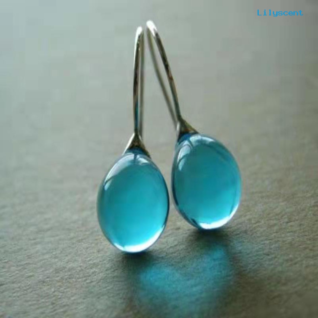 1 Pasang Anting Kait Bentuk Oval Geometris Aksen Berlian Imitasi Tahan Lama Untuk Pernikahan