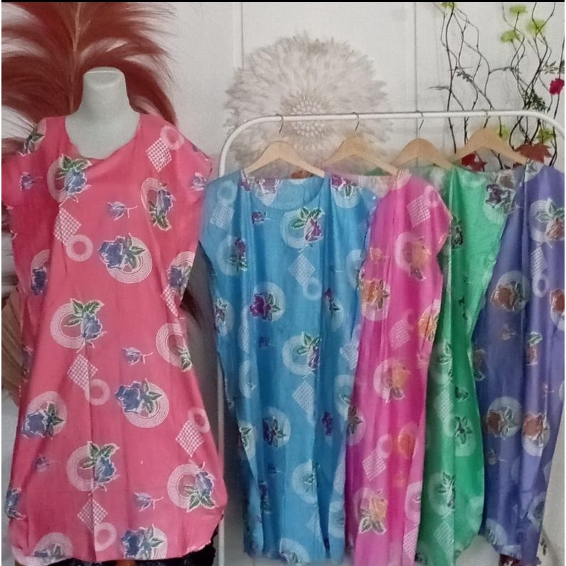 Daster Midi Jumbo Adem Ecer Grosir bs pilih motif murah bali karakter bunga ibu panjang hamil ld 120-Motif MJR