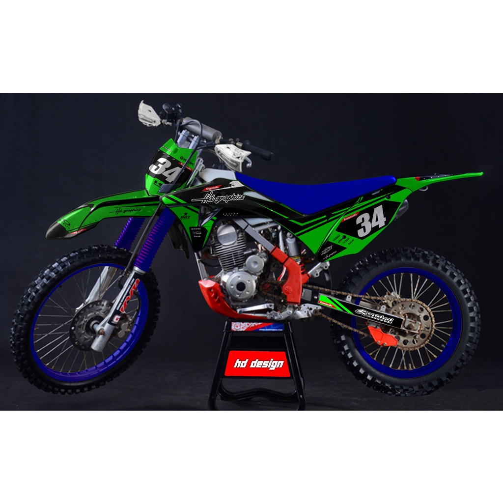 DECAL KLX GORDON HITAM HIJAU FULL BODY DESAIN COSTUME