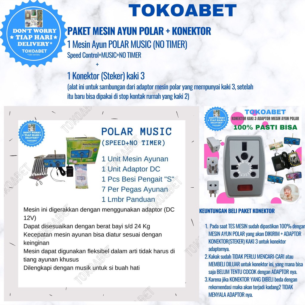 Paket Tiang Ayunan Karakter Elektrik Portable Mesin POLAR Tiang POLAR Chrome Stainless TOKOABET