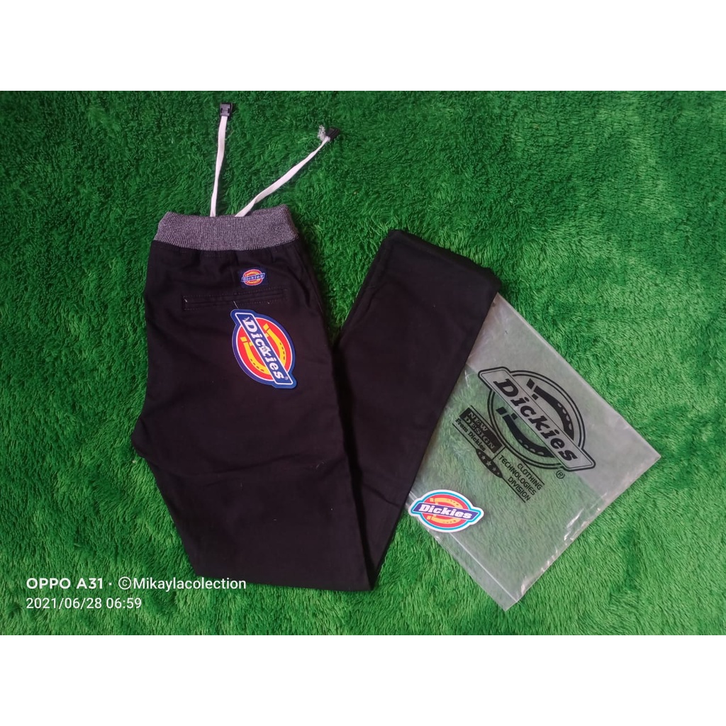 Celana Chino RIP Pinggang Karet Panjang Hitam Dickies