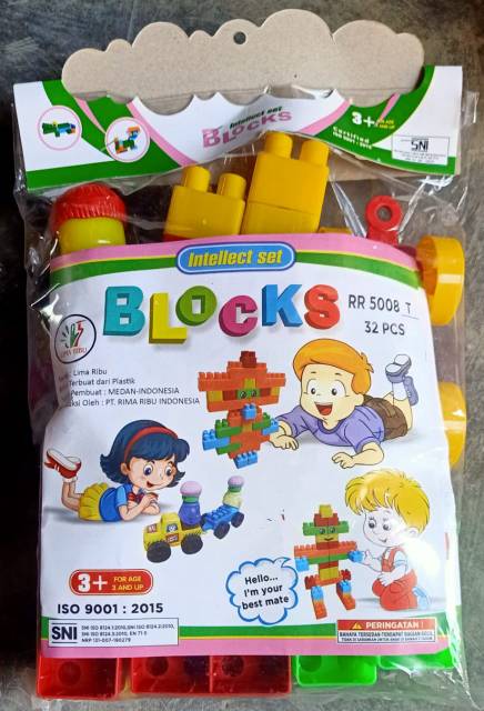 RR 5008T mainan anak edukasi block besar isi 32pcs plus boneka /  BLOCK BONEKA BESAR
