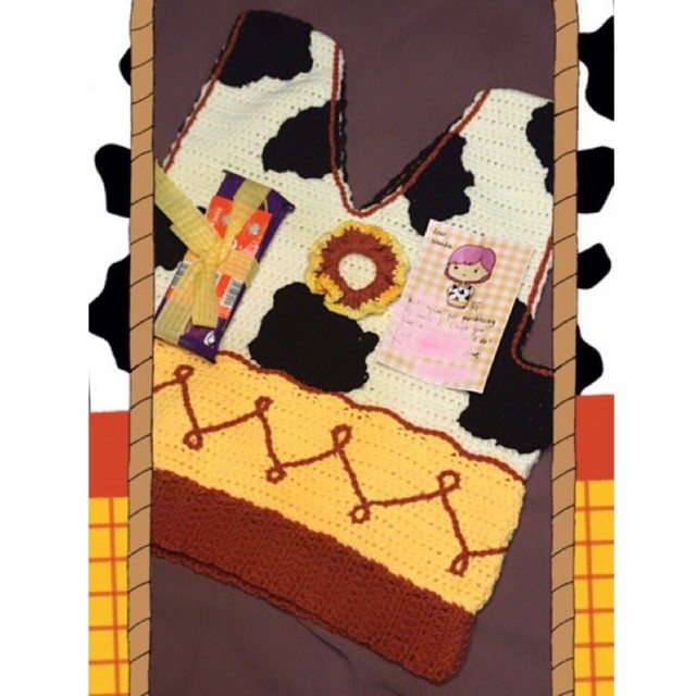 Preloved Woody Jessie crochet Vest handmade Toy Story Rajut