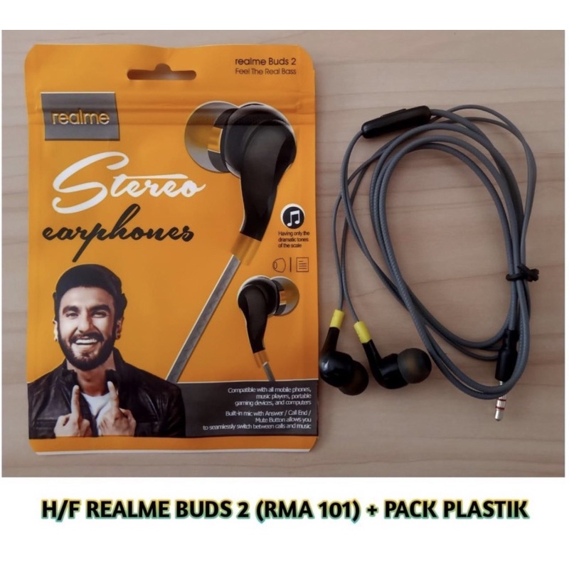 Headset Realme RMA101- Stereo Earphone Hf RMA-101 Buds Super Bass