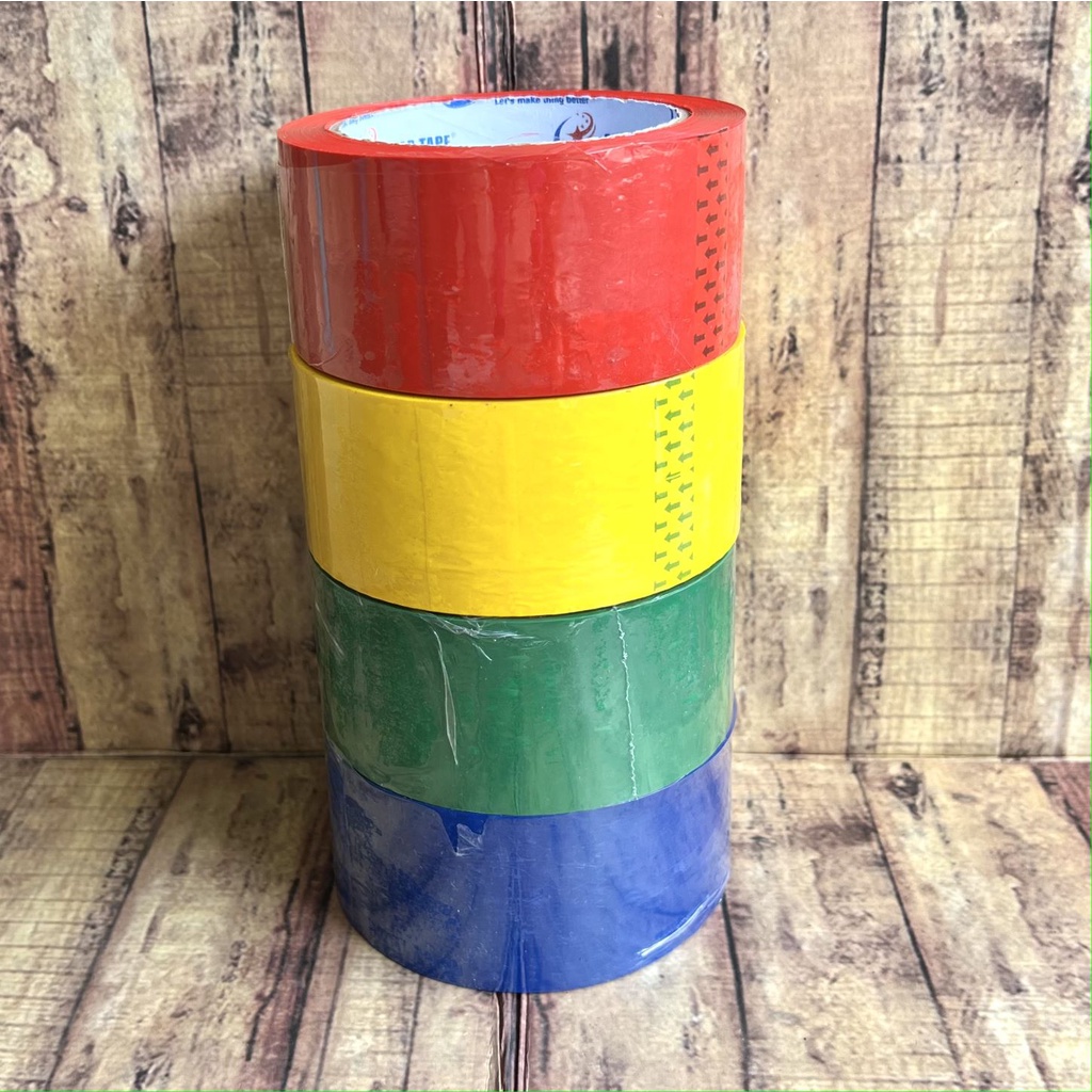 Lakban OPP Star Tape Warna Merah Kuning Hijau Biru 48mm x 80 yard