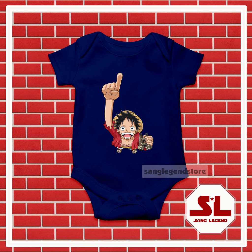 BAJU BABY BAYI JUMPER ROMPER ANIME KARTUN ONE PIECE LUFFY 017