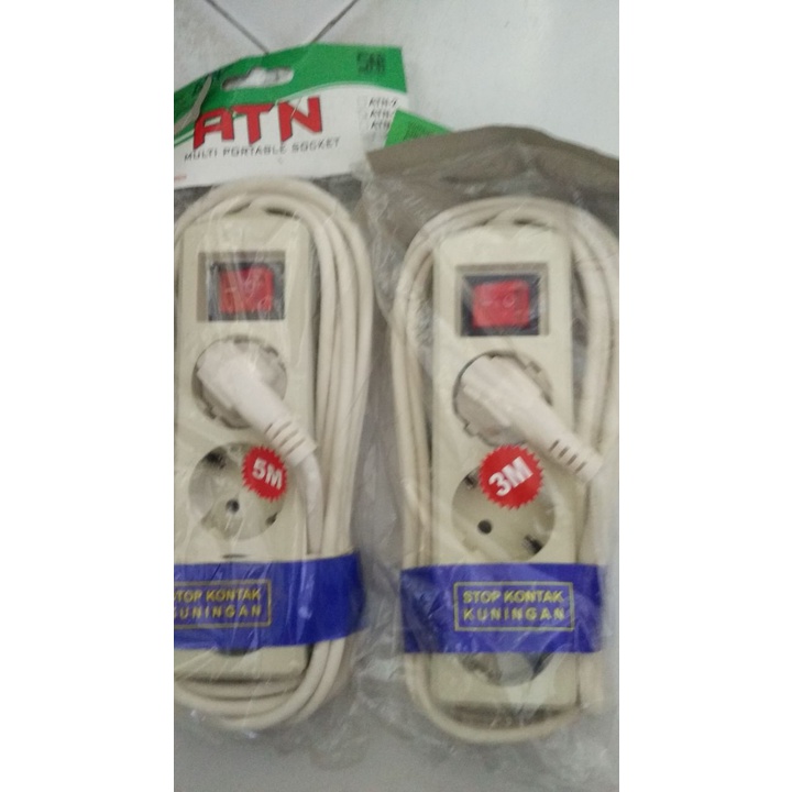 STOP KONTAK 3  LUBANG PANJANG 3M & 5M KABEL STOP KONTAK KABEL colokan listrik good bagus