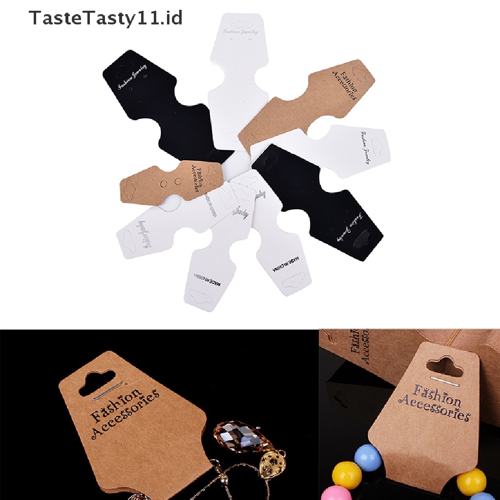 (Tastetasty) 50pcs Kartu Display Perhiasan Kalung / Gelang Bahan Kertas