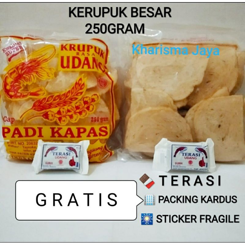 

Kerupuk Udang Besar Padi Kapas Super Asli 250gram