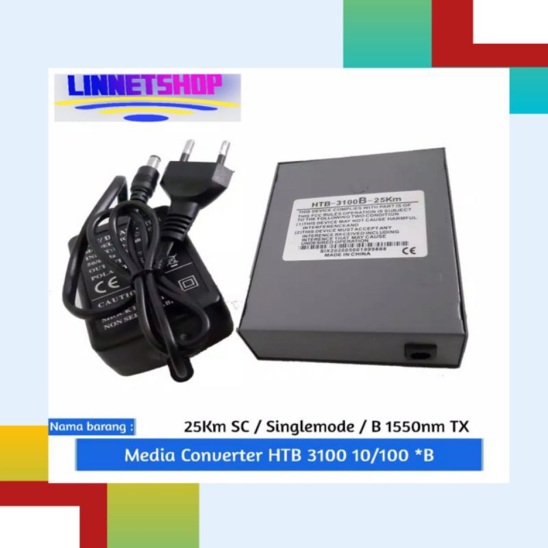 Netlink HTB 3100 10/100 PILIHAN A ATAU B Fiber Optic Media Converter - Sepasang