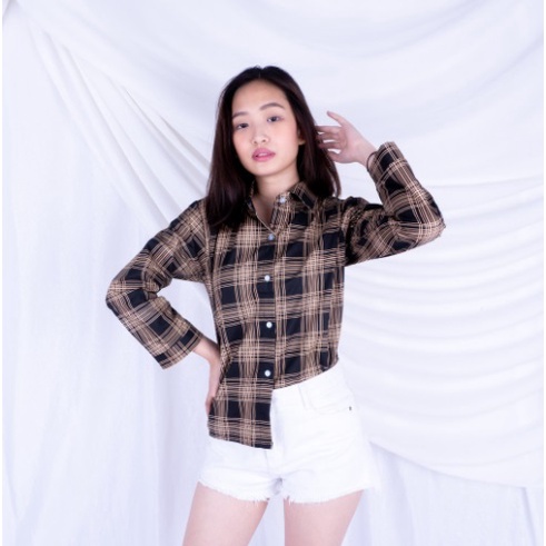 SF - Kemeja Guilen Oversize Shirt / Guilen Oversize Shirt | Bahan Katun Kotak Yandeth Fit XL-HITAM SPANDEX