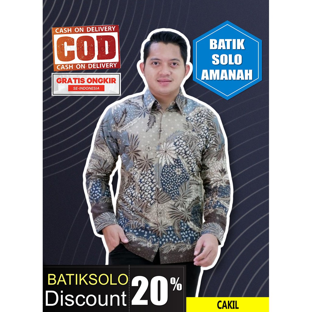 TRIJATA PANJANG BATIK INDONESIA KEMEJA BATIK PRIA SOLO LENGAN PANJANG LAPIS FURING ATASAN PREMIUM MODERN KATUN HALUS LEKSKMANA AJI LUWUNG RANTING MERAH ARGO LAWU MAHOGRA SUKET SEGORO BABON ANGREM MERAK KHAYANGAN AJISAKA PARI COKLAT BAYUSUTA BATIK SOLO