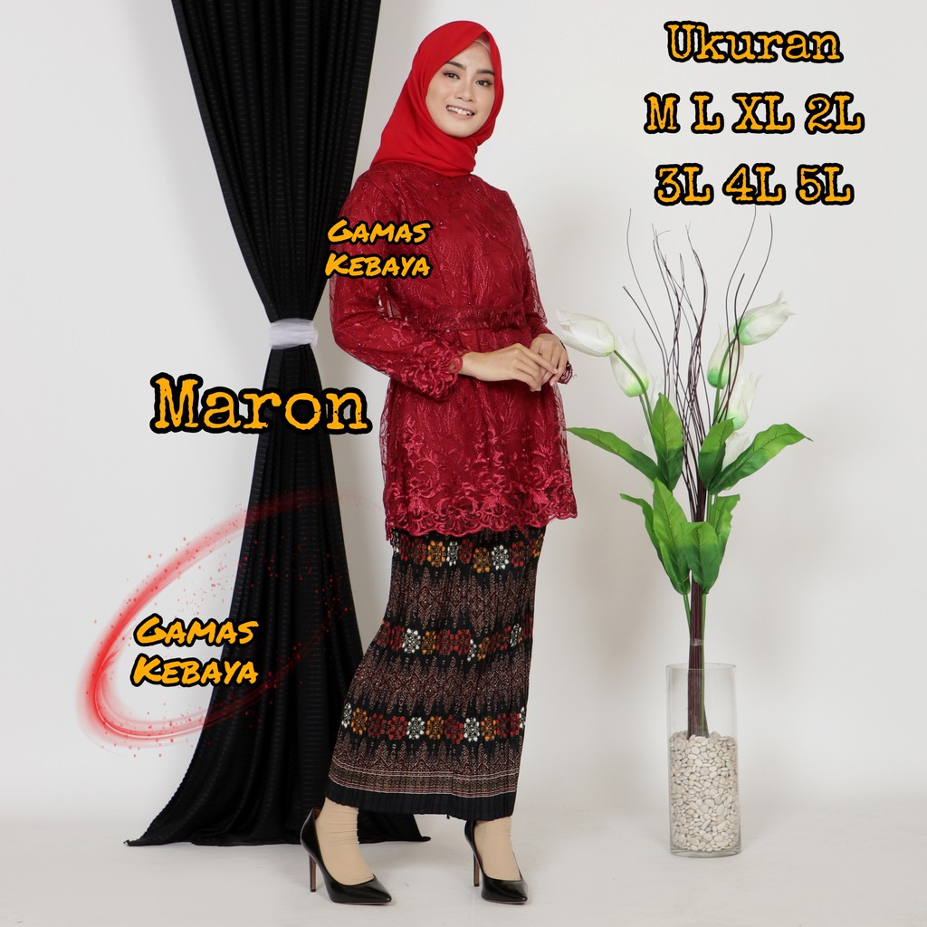 SETELAN KEBAYA CANTIKA SEMI TUNIK TILE MUTIARA/KEBAYA MODERN/KEBAYA BRUKAT/KEBAYA JUMB0/WISUDA/COD