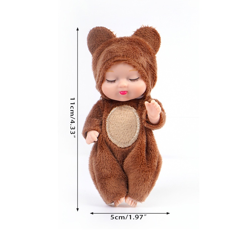 Mary Emulasi Kostum Hewan Baby Doll Realistis Lembut Vinyl Boneka Bayi Baru Lahir Tidur Untuk Boneka Dengan Mata Tertutup Untuk