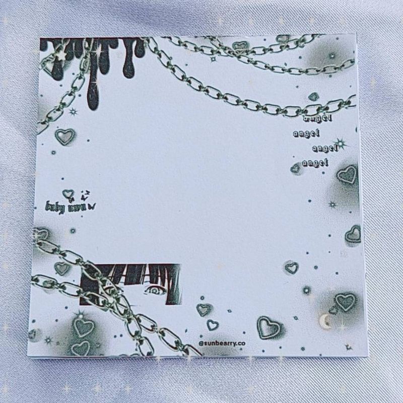 Memo pad by sunbearry.co custom memo pad bts snoppy aesthetic star scrabook-Baby uwu chain