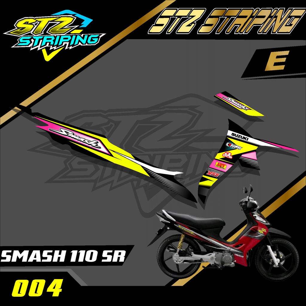 (cod)Stiker motor suzuki smash 110 SR . Sticker striping variasi list motor suzuki smash 110 SR  Rac