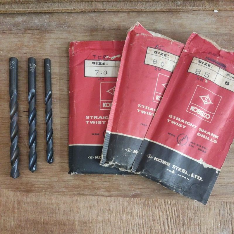 Mata bor besi 7 8 8,5 mm HSS Straight Shank twist Drills KOBELCO Asli JAPAN
