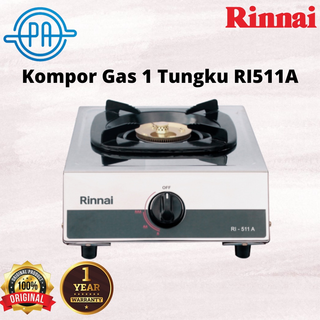 Kompor Gas Rinnai 1 Tungku dengan Api Kecil RI-511A