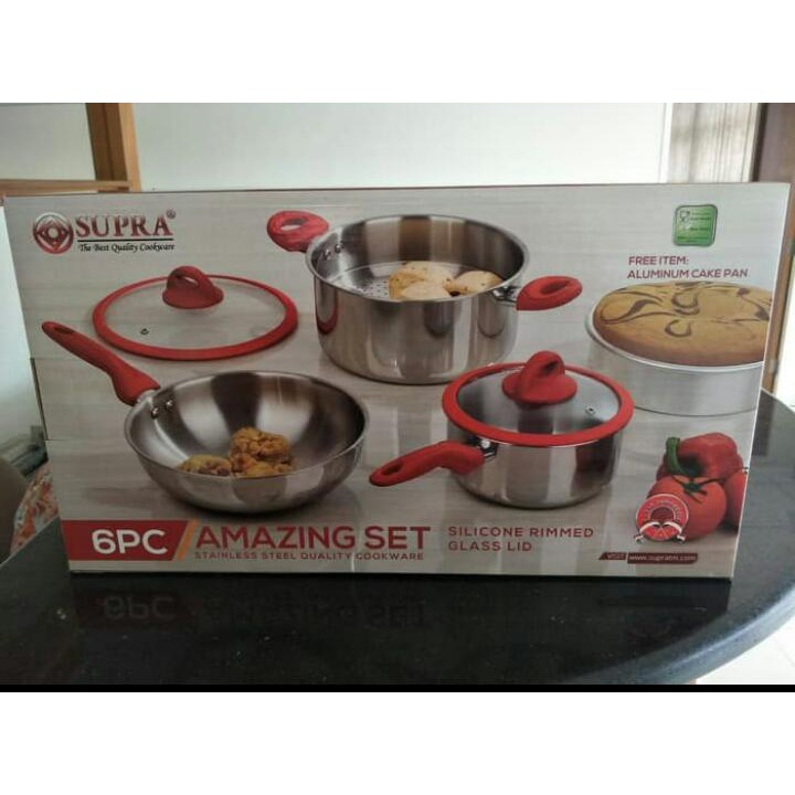 SUPRA 6 PCS AMAZING SET COOKWARE (Bonus)