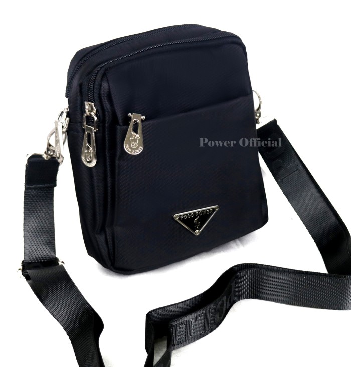 Polo Power 039S Tas Selempang Pria Tas Polo Original Sling bag Import - Hitam