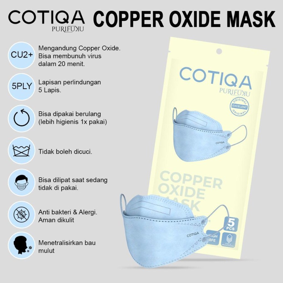 COTIQA Masker Kf94 5ply COOPER OXIDE MASK SUPER PREMIUM/Pewangi Stiker Masker