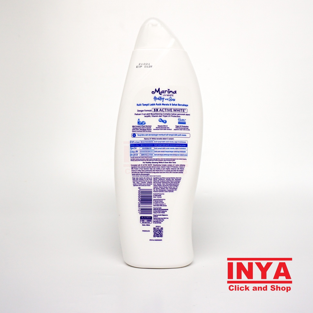 MARINA UV WHITE HEALTHY AND GLOW MILK 460ml - Hand and Body Lotion