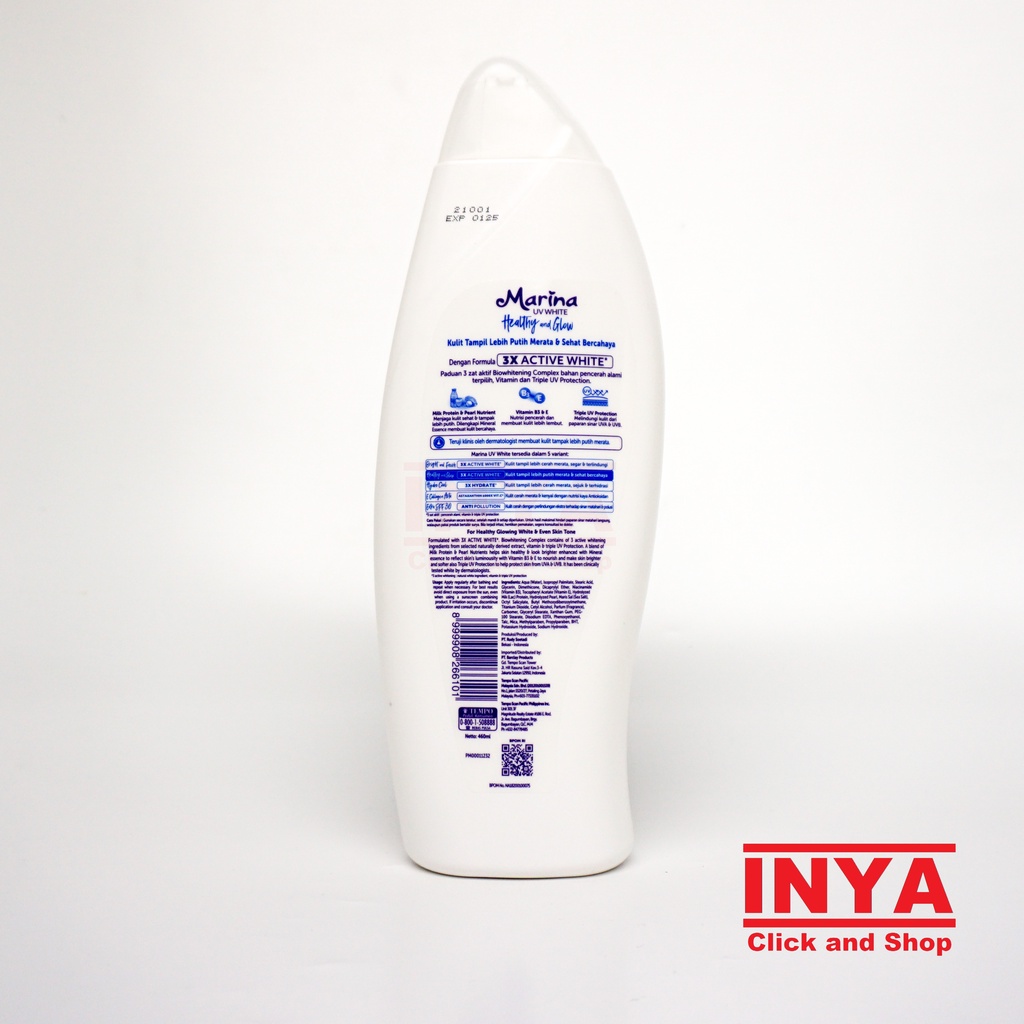 MARINA UV WHITE HEALTHY AND GLOW MILK 460ml - Hand and Body Lotion