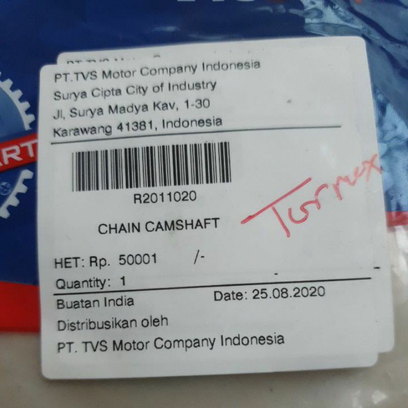 Rantai Kamprat Tormax TVS (chain camshaft)