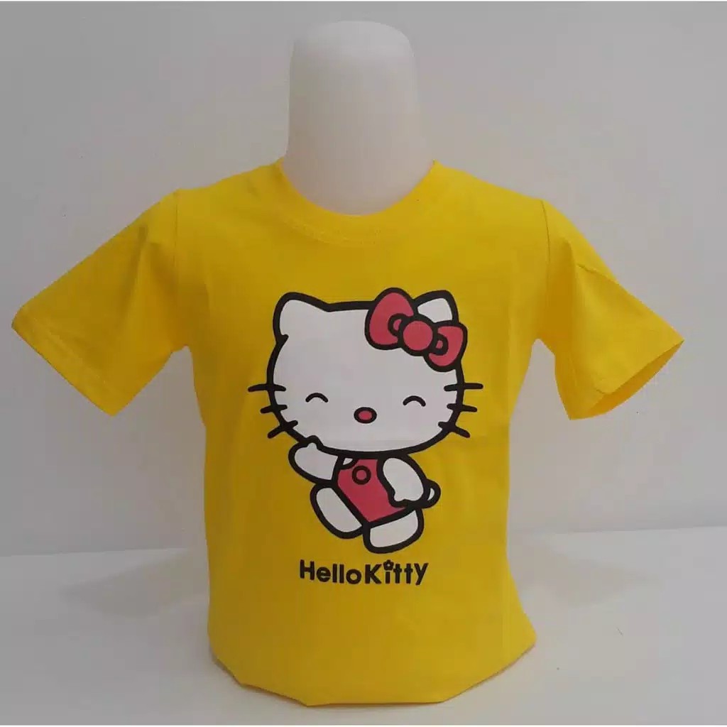 Kaos anak perempuan Hellokitty kuning