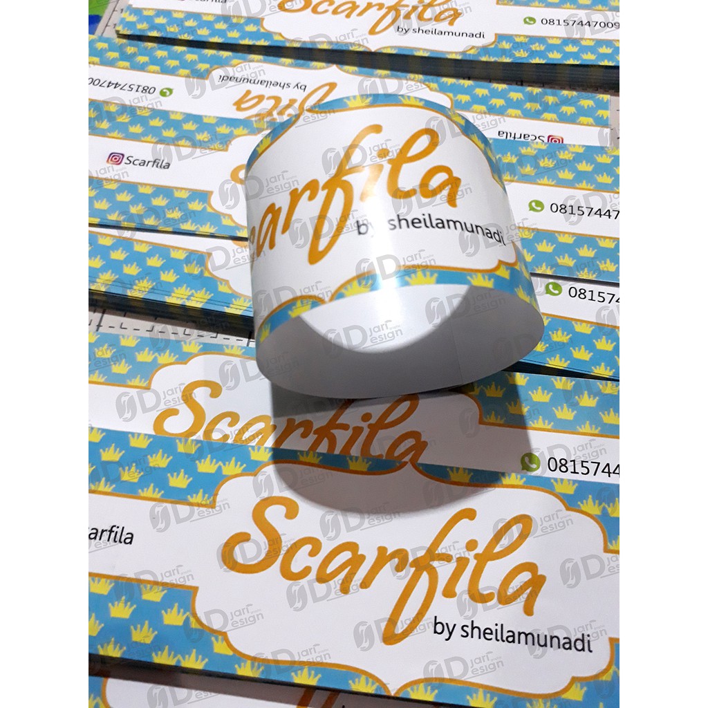 CETAK LABEL HIJAB / ROLL HIJAB CUSTOM / LABEL KAOS KAKI