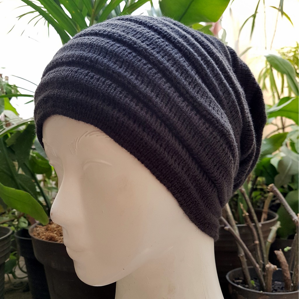 Kupluk beanie Rajut Tebal Polos allsize Dewasa GALO-BN