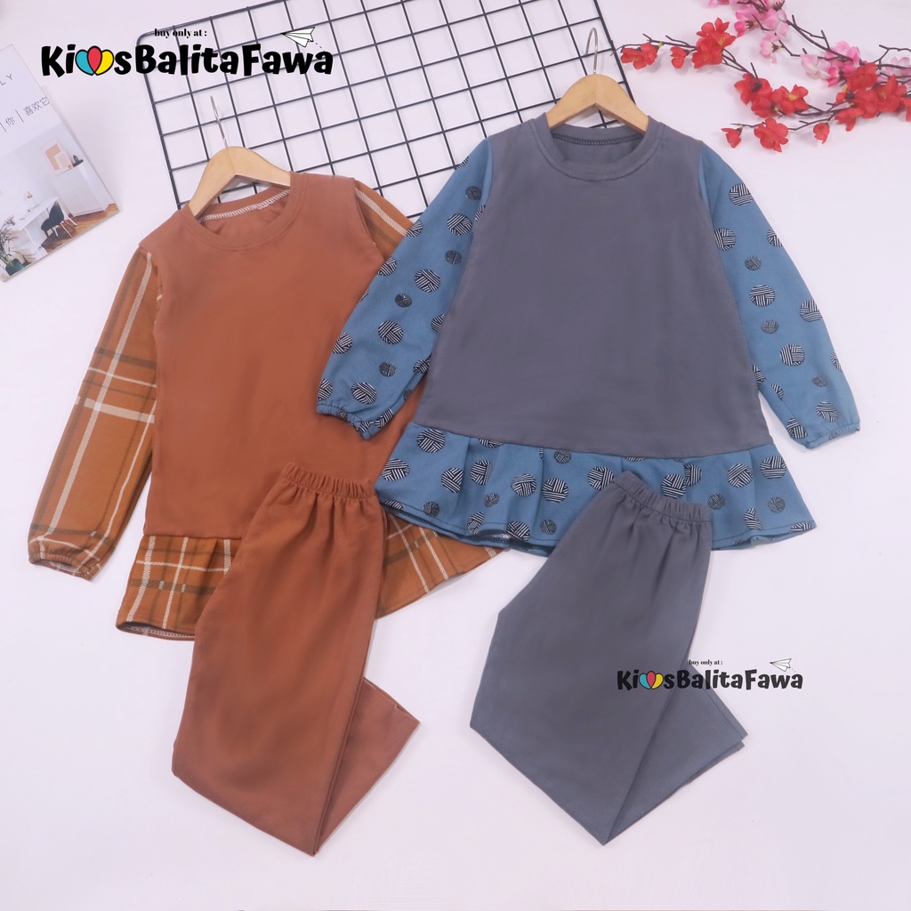 Setelan Anjani uk 2-3 Tahun / Baju Anak Perempuan Lengan Panjang Import Brended Karakter Set Tidur Balita