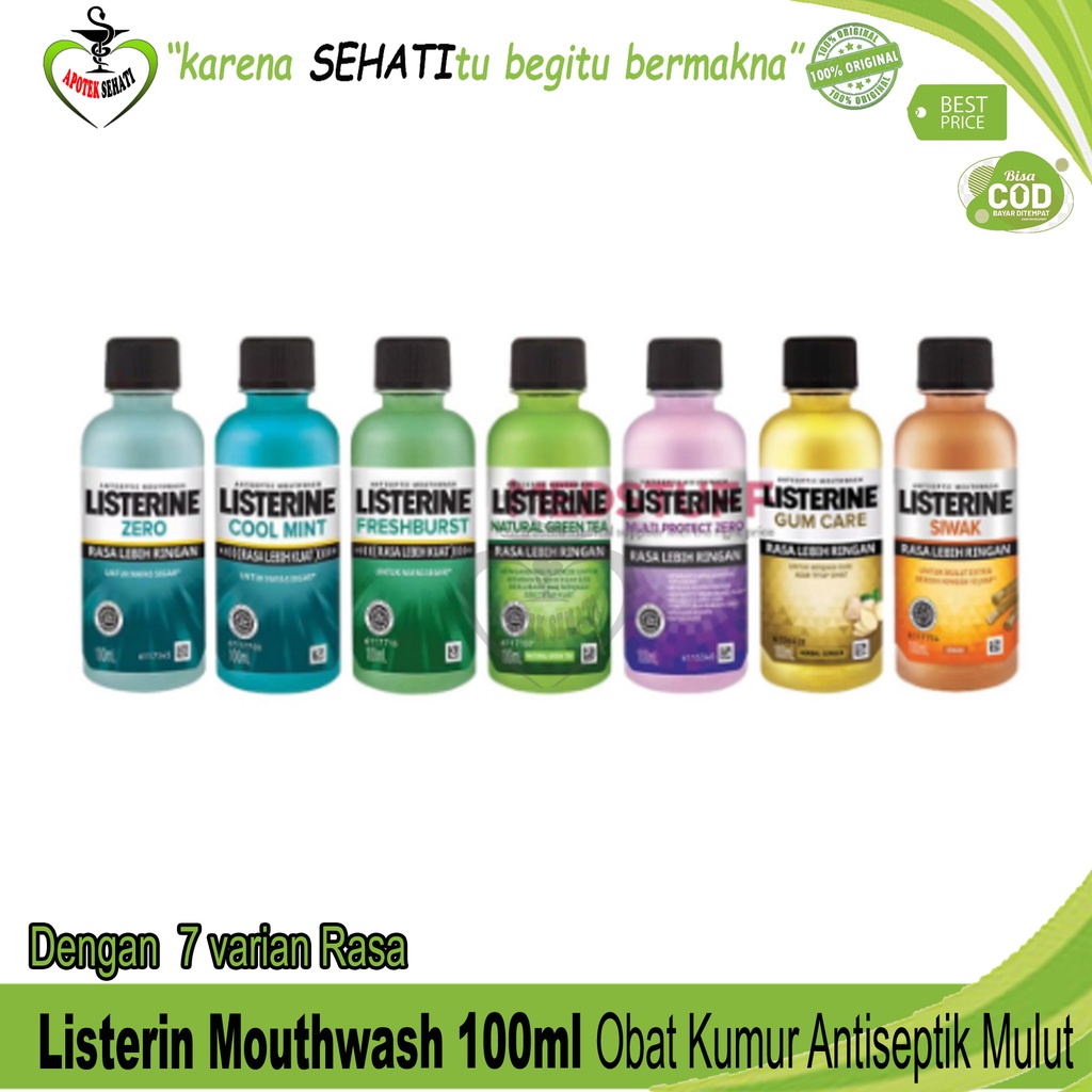 Listerin Obat Kumur 100ml Antiseptik Sariawan Bau Mulut Mouthwash