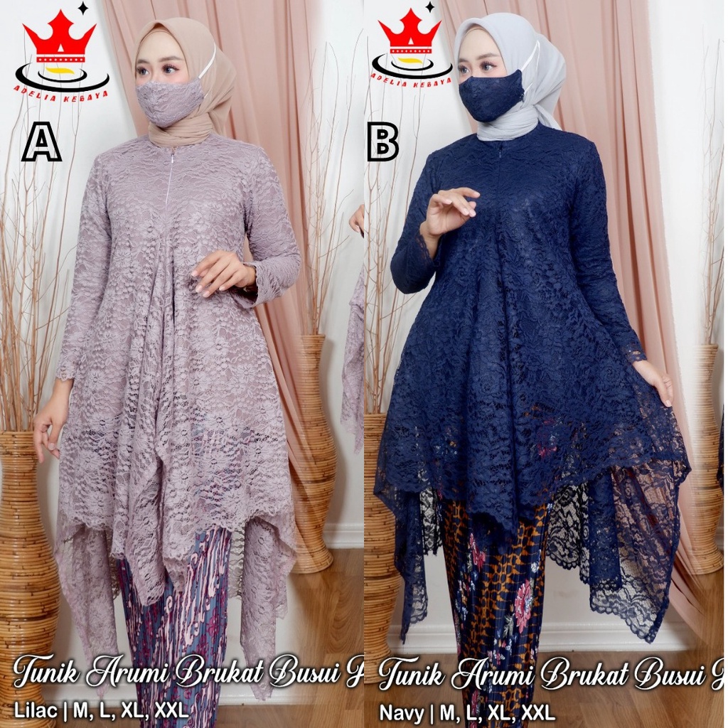 Setelan Kebaya Modern Brukat Arumi Aneka Pilihan Warna