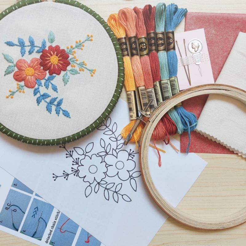 Embroidery kit - kit sulam benang - paket menyulam