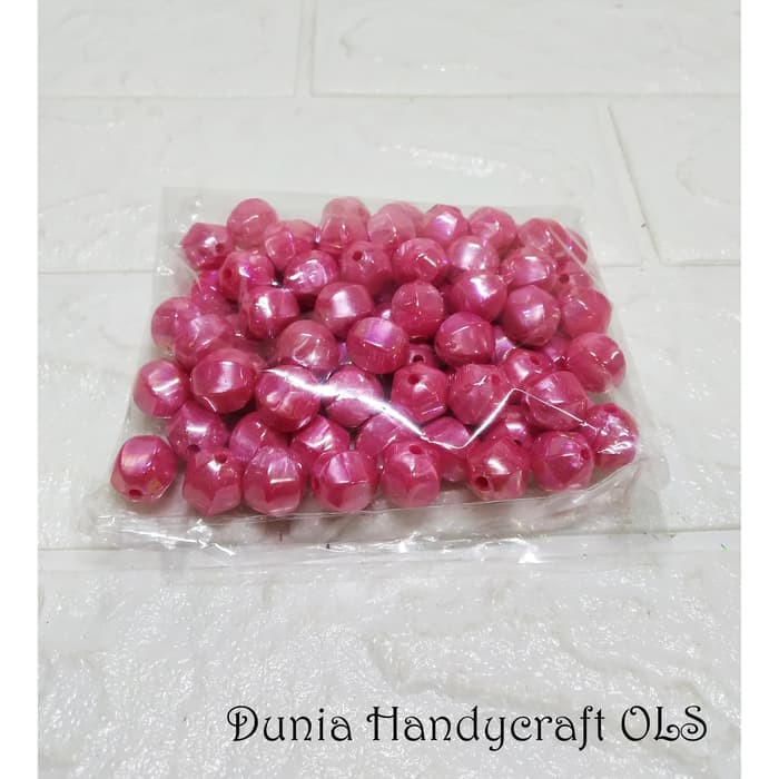 DIY Mote Lampion Metalik PInk 12 mm Bahan Kerajinan Tangan Anting Bros