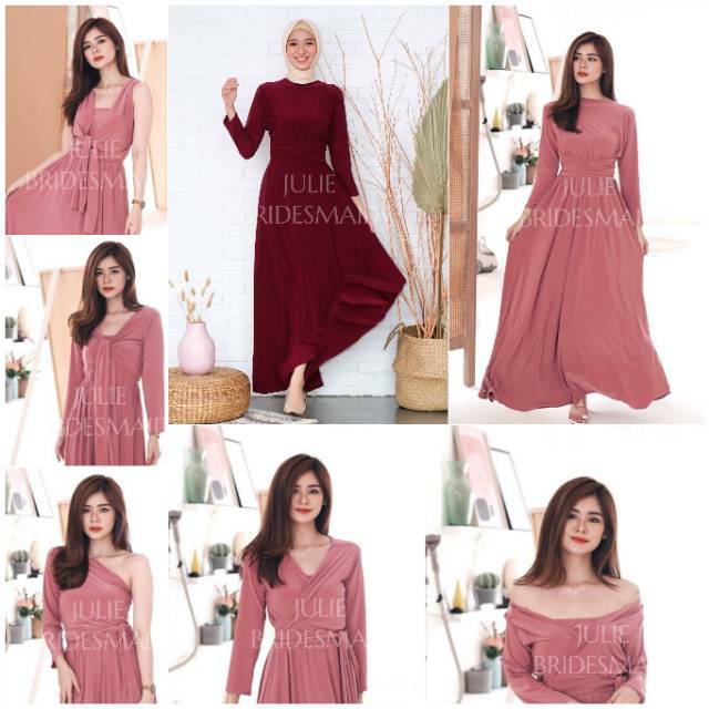 PO ETERNAL SLEEVE MULTIWAY DRESS + KEMBEN | BRIDESMAID DRESS INFINITY CONVERTIBLE HIJAB GAMIS  DRESS