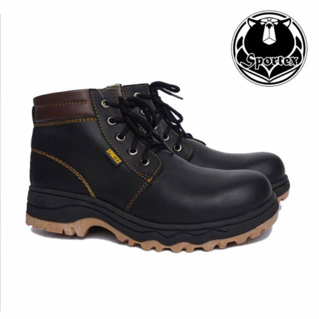 Sepatu Safety Pria Ujung Besi type 01 hitam Sol MX by sportex bandung